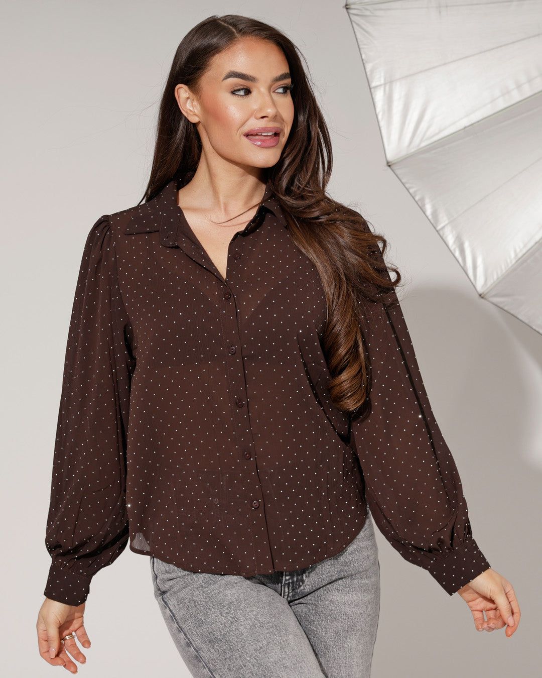 Blouse Cecile Donkerbruin