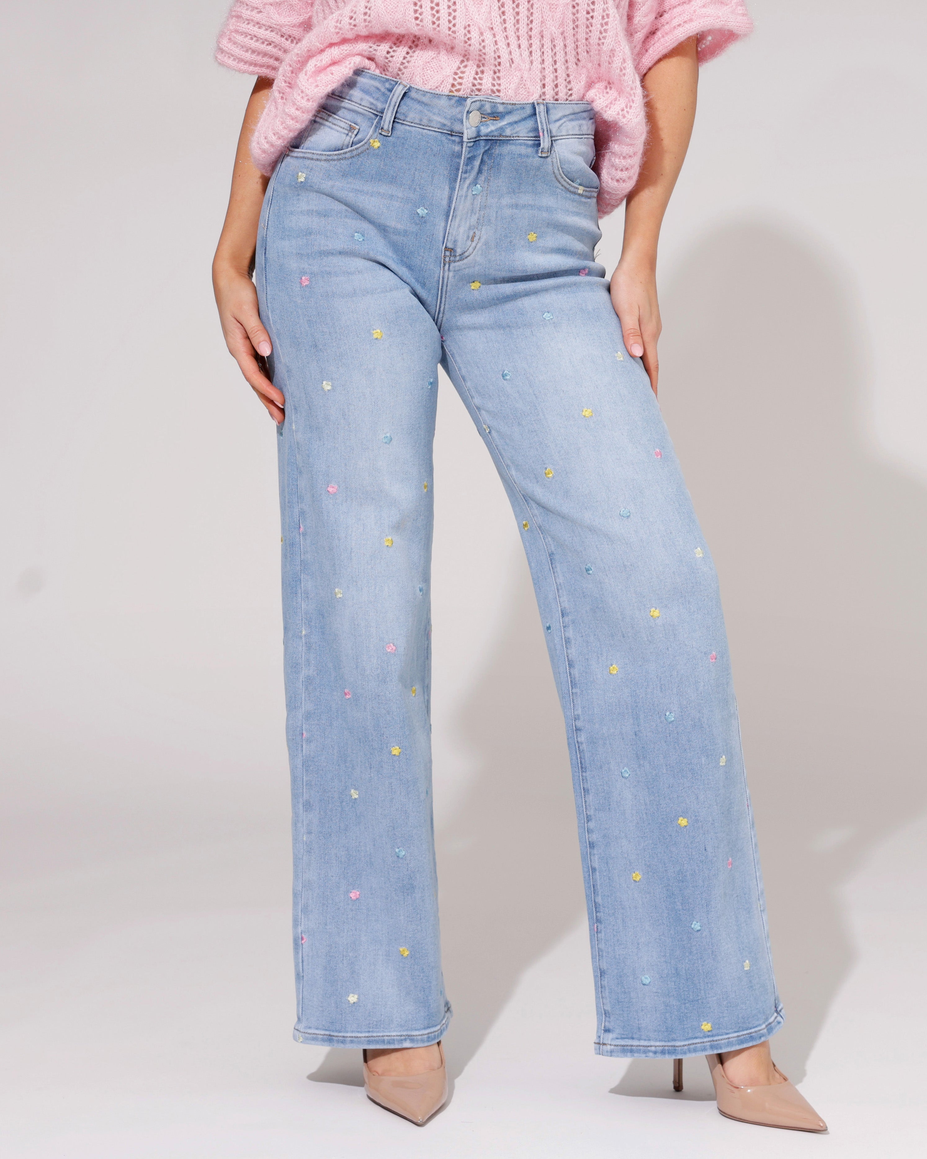 Kathy jeans | Wide leg jeans Juul Blauw