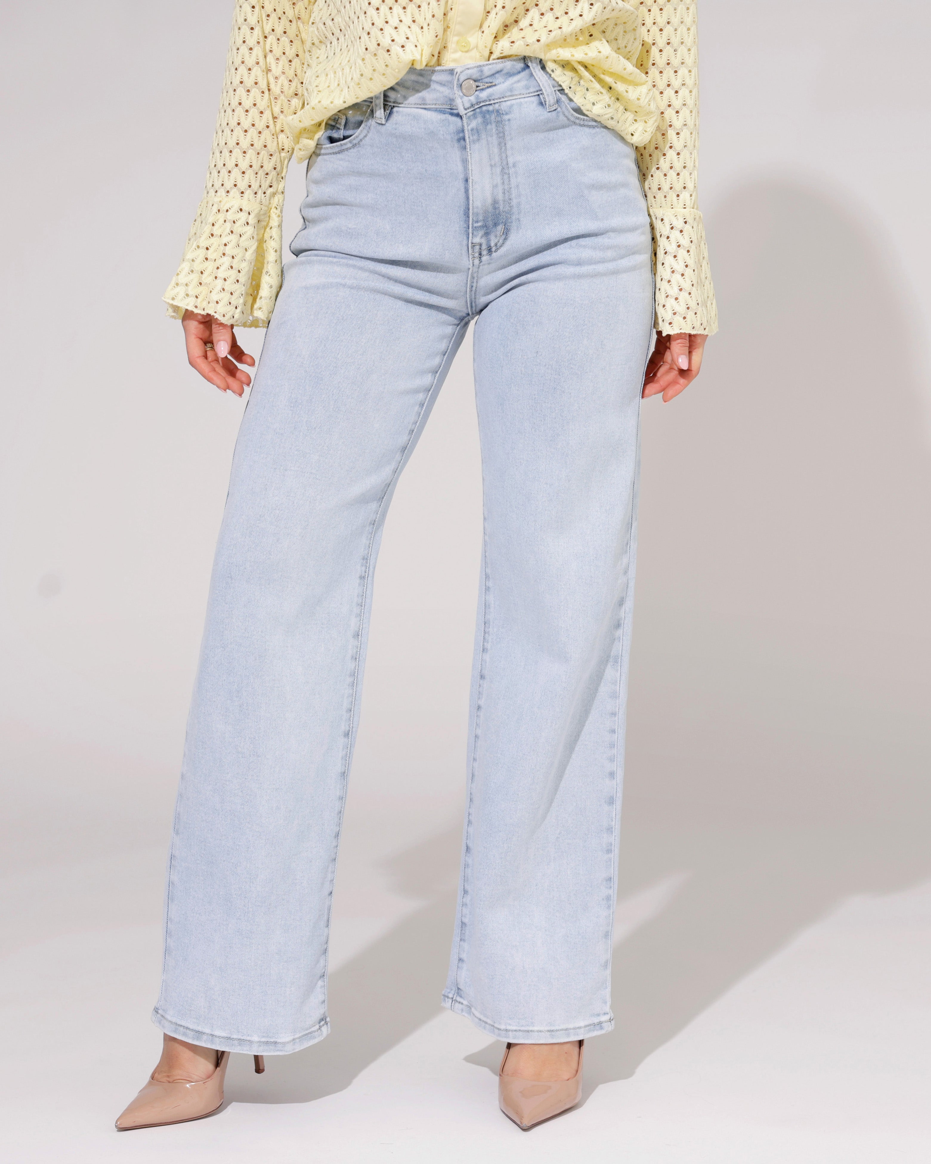 Hello Miss | Wide leg jeans Kaylee Lichtblauw