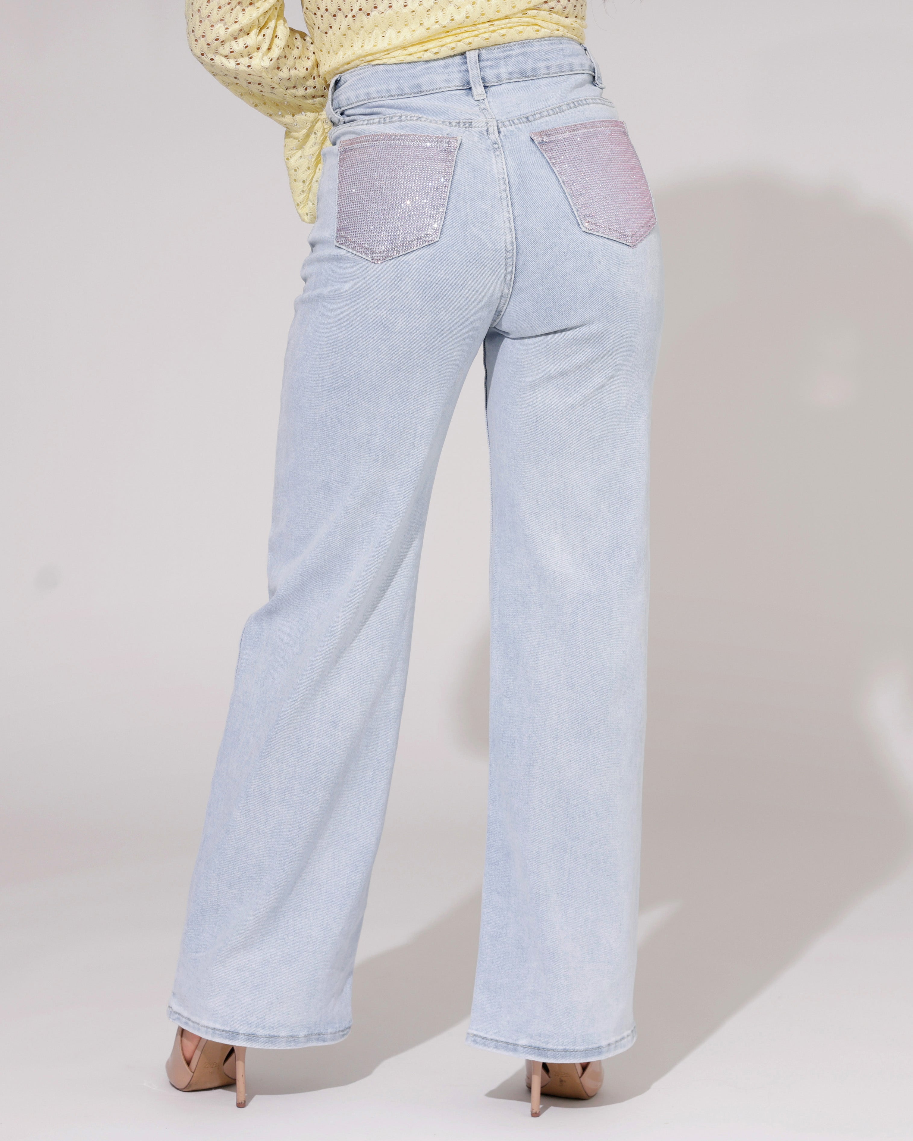 Hello Miss | Wide leg jeans Kaylee Lichtblauw