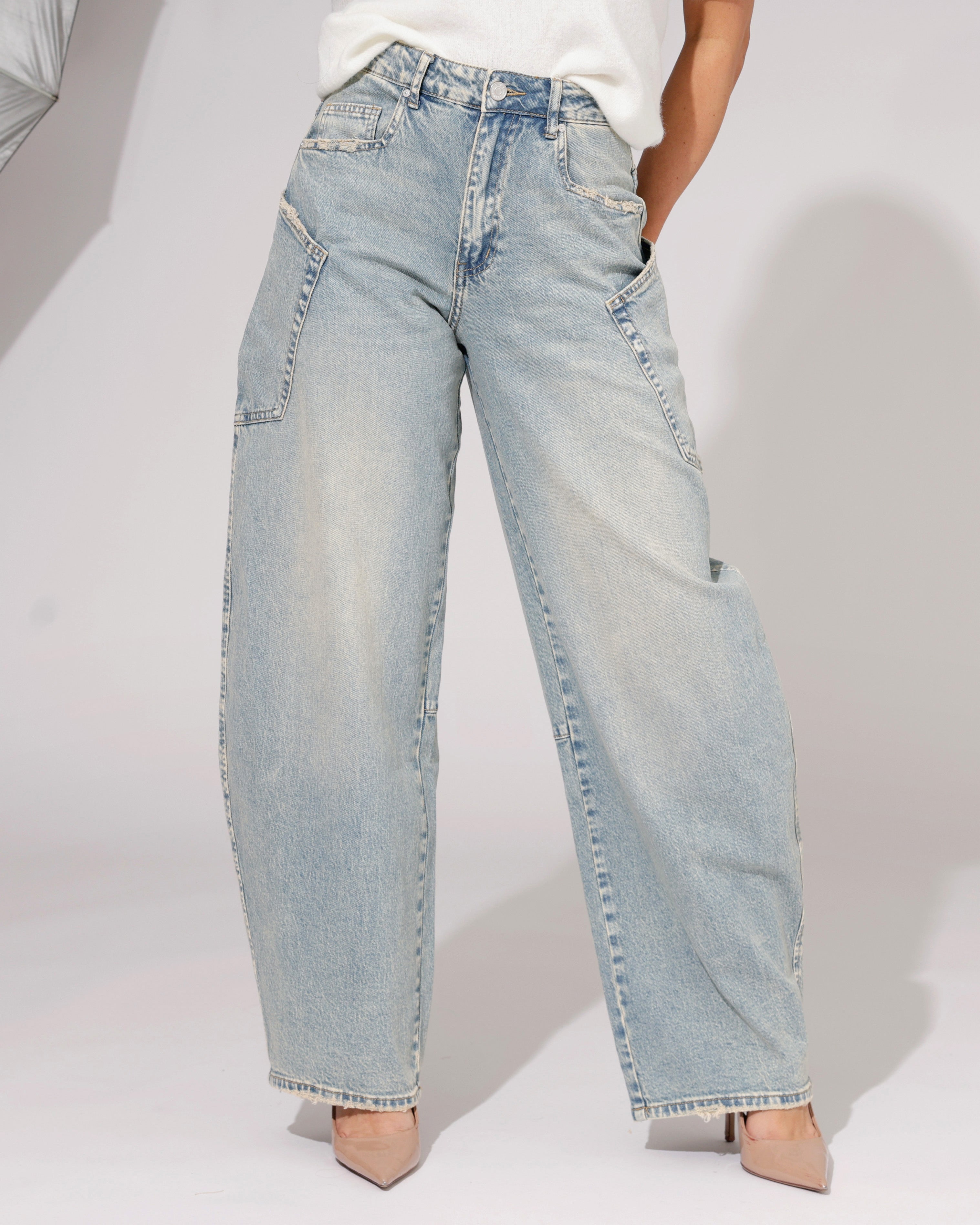 Queen Hearts | Barrel jeans Nikky-6 Blauw