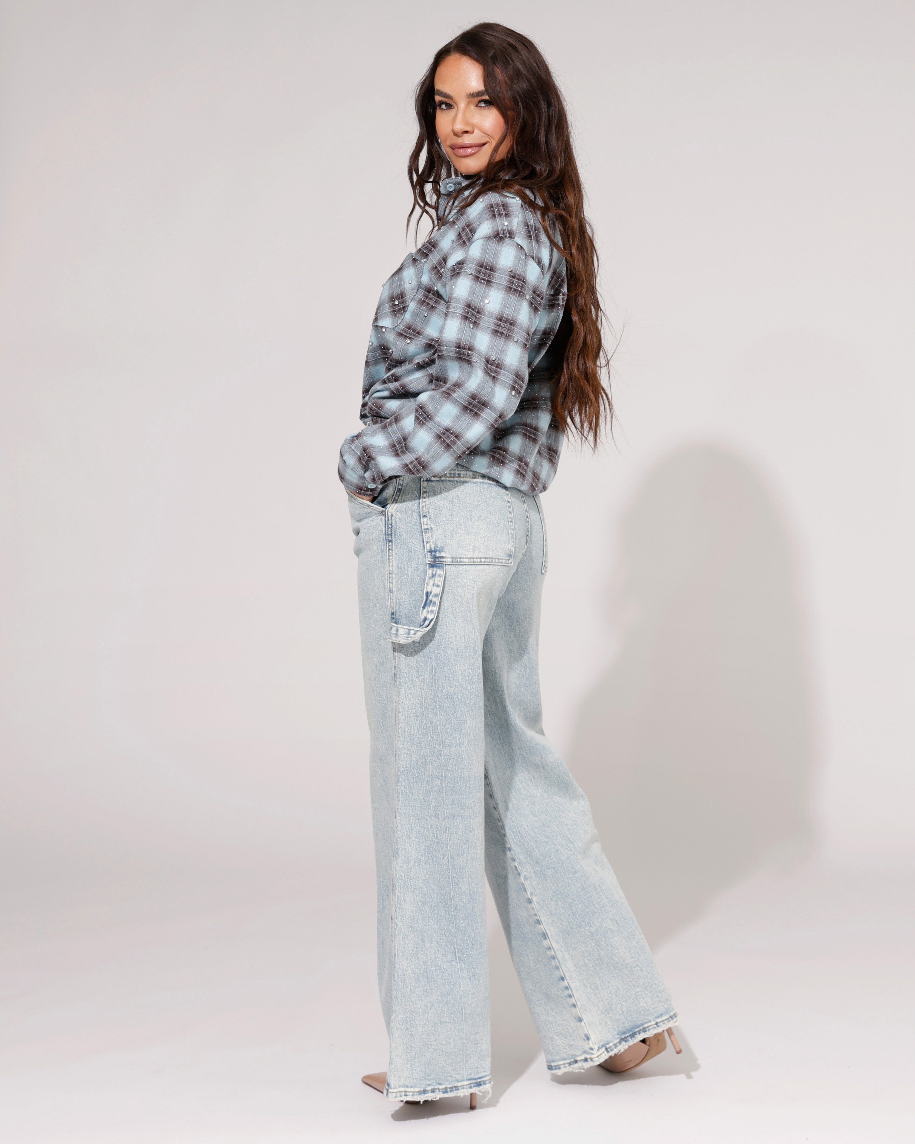 Queen Hearts | Wide leg jeans, Loose Fit Yaya Blauw