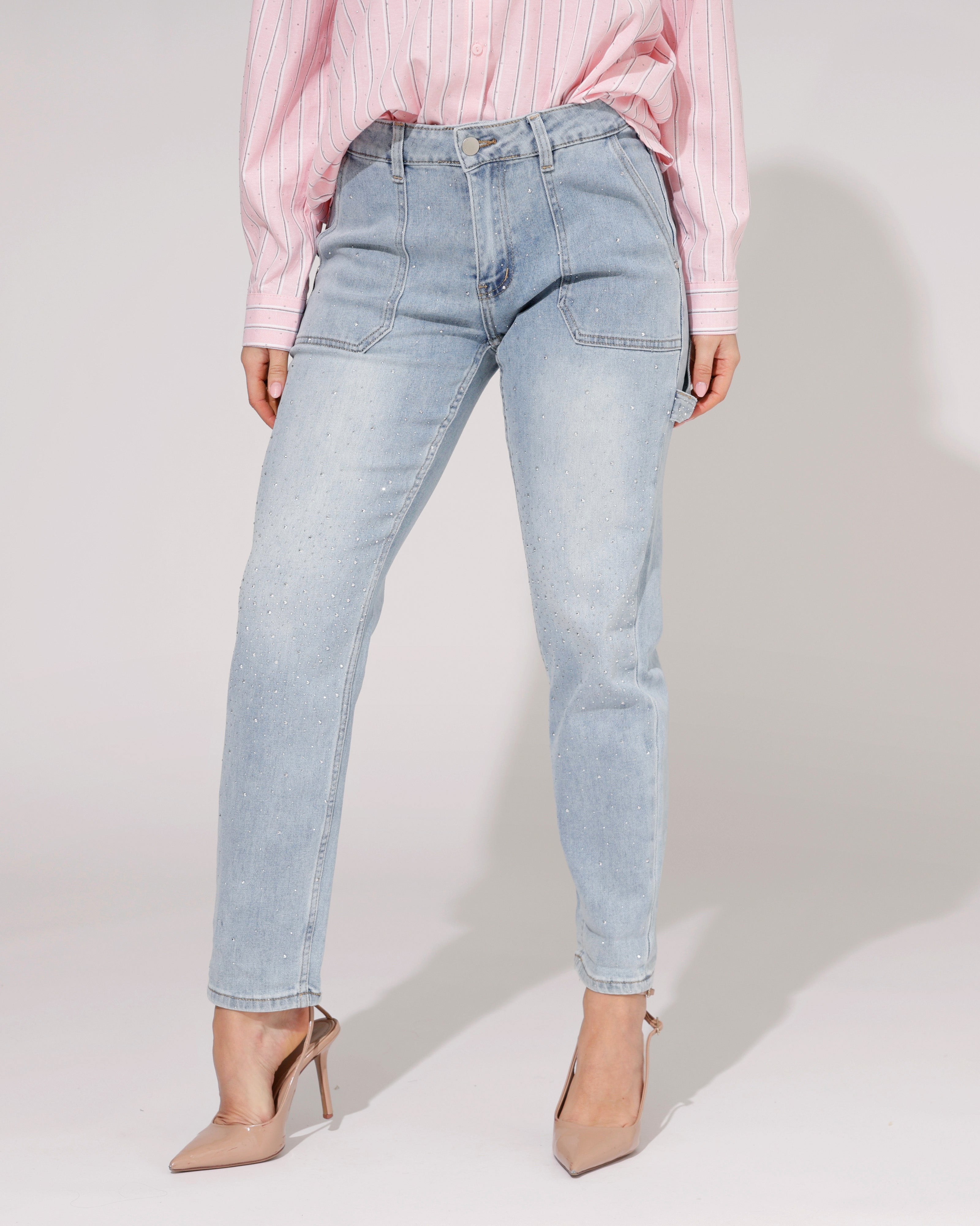 Toxik | Mom fit Fenna Lichtblauw