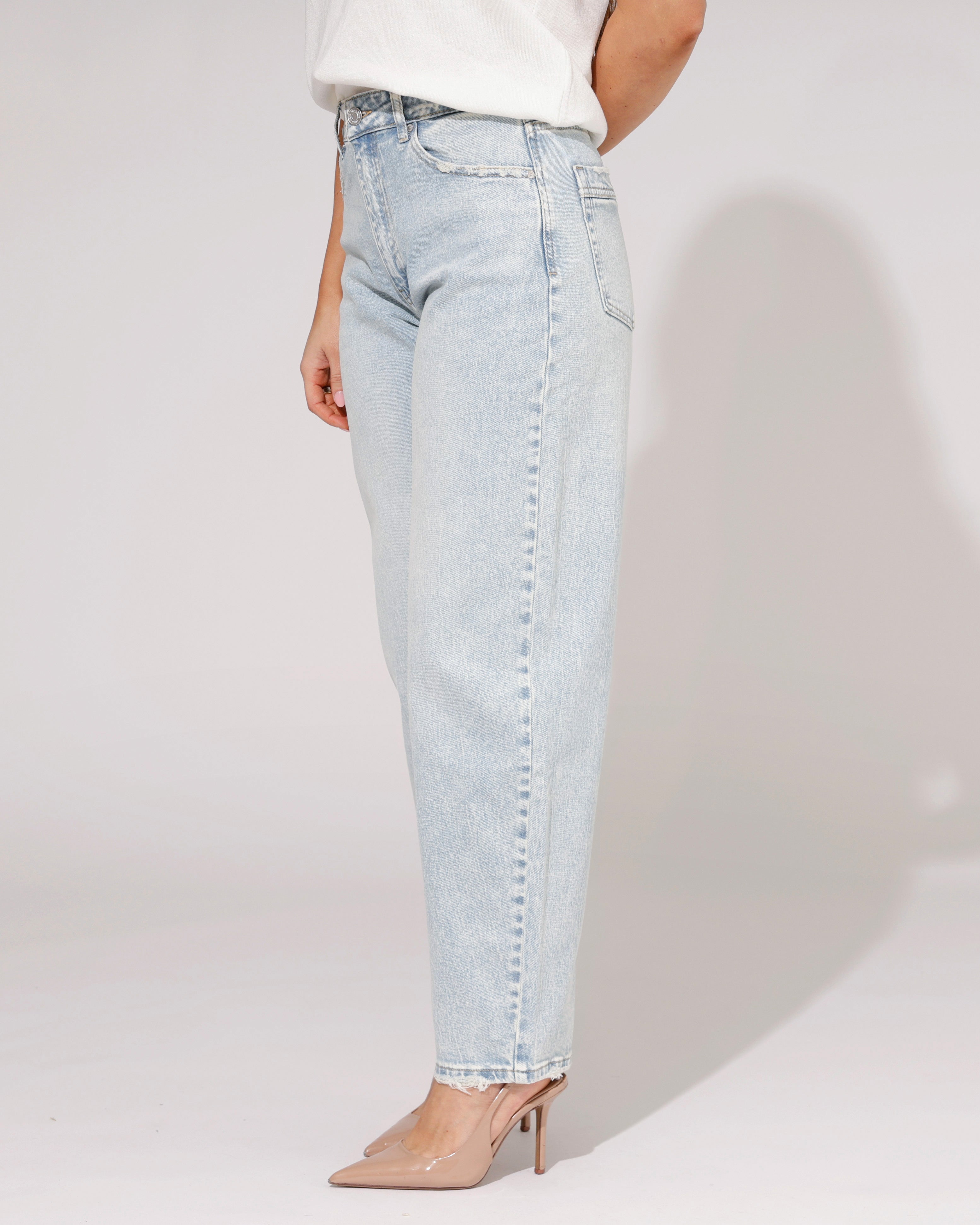 Queen Hearts | Barrel jeans Nola-1 Blauw