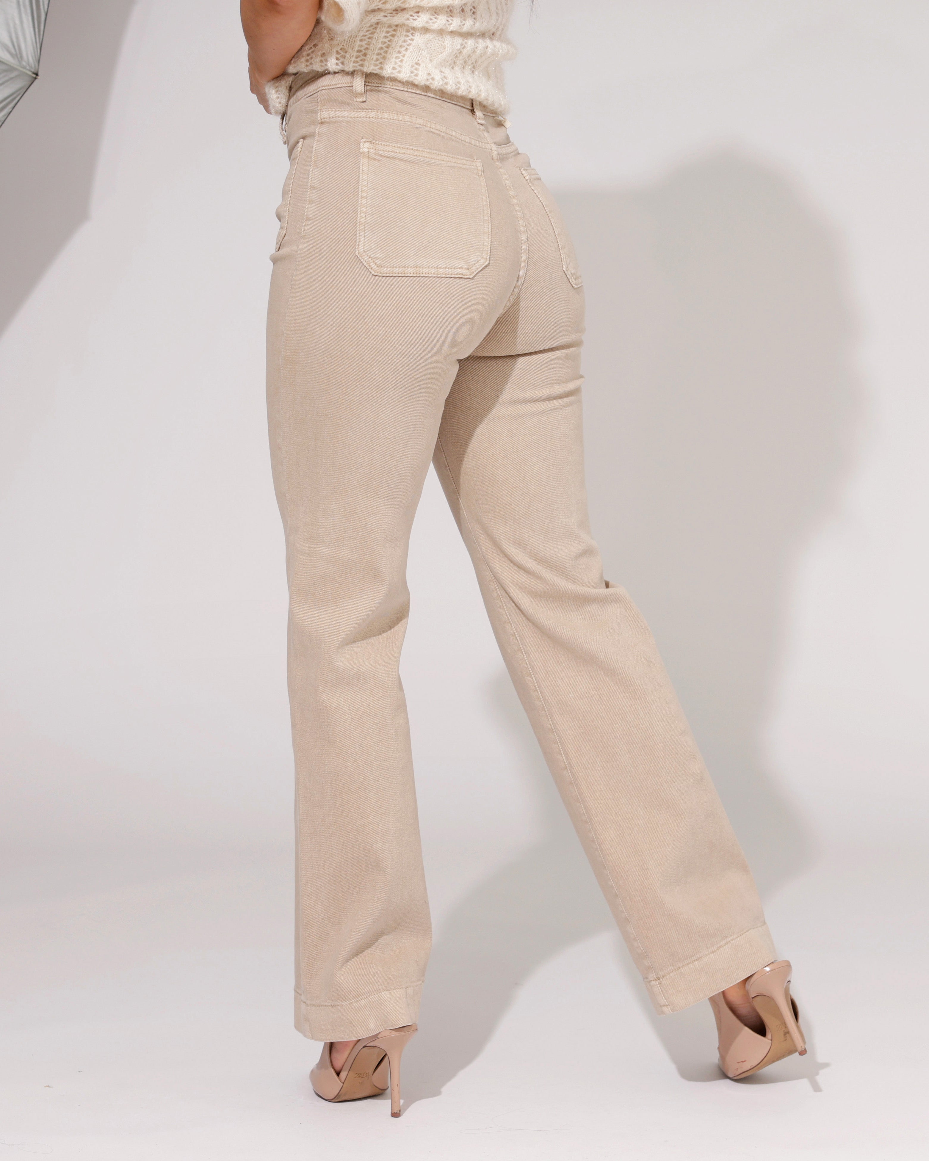 Folyrose | Wide leg jeans Zita-G Zand