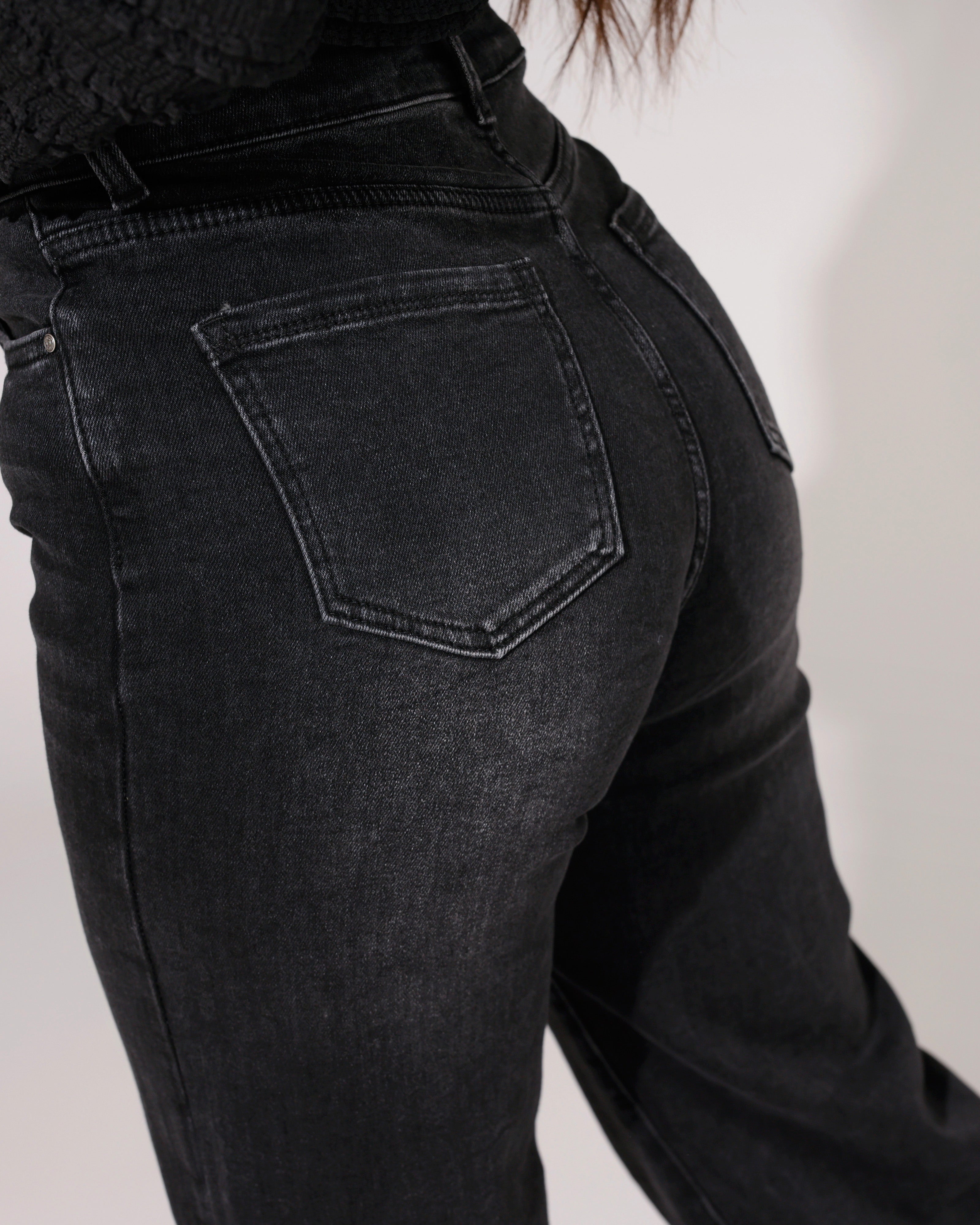 Hello Miss | Wide Leg Jeans Jill-6 Zwart