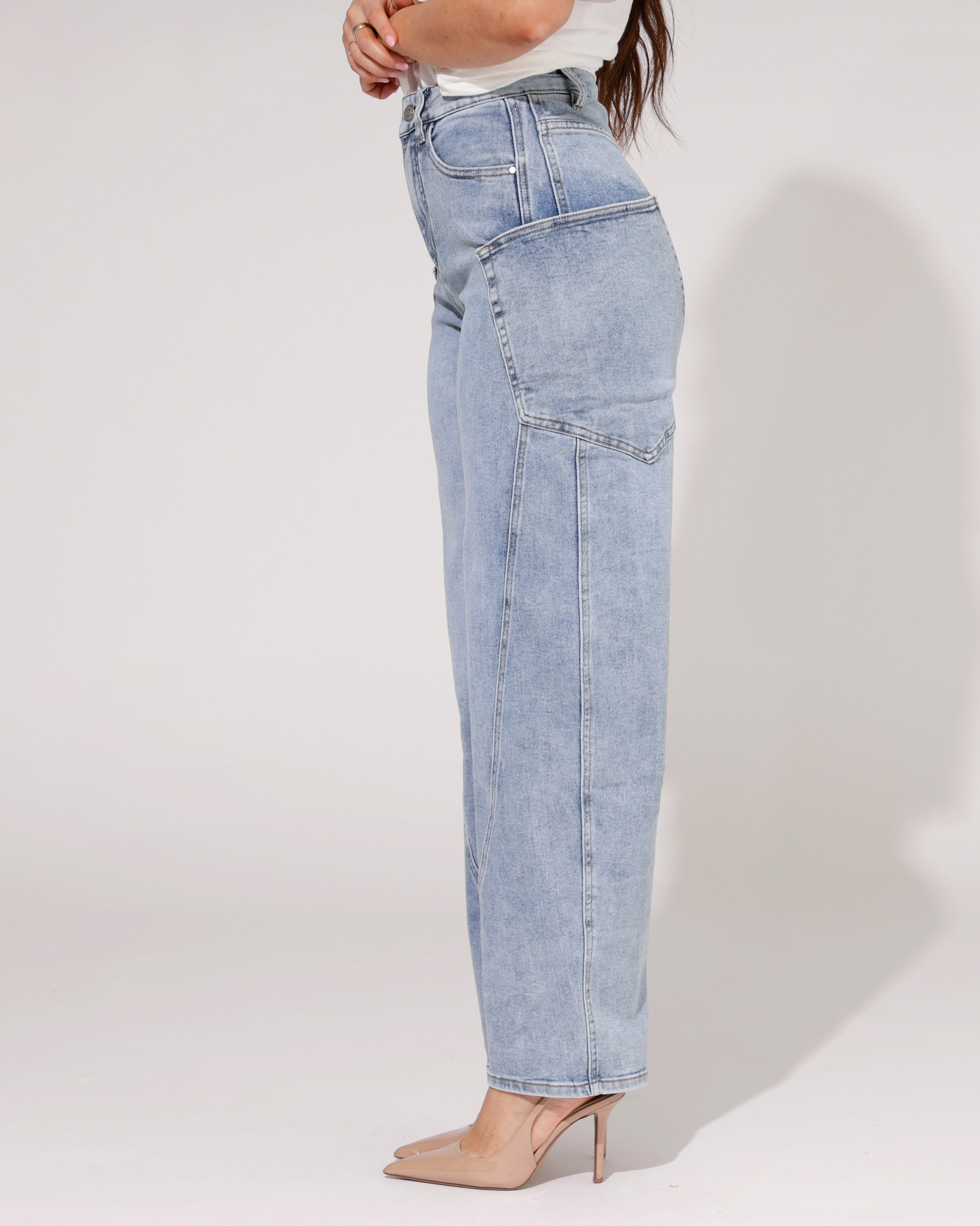 Hello Miss | Barrel jeans Selly-2 Lichtblauw