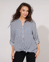 Gestreepte blouse Vienna Donkerblauw