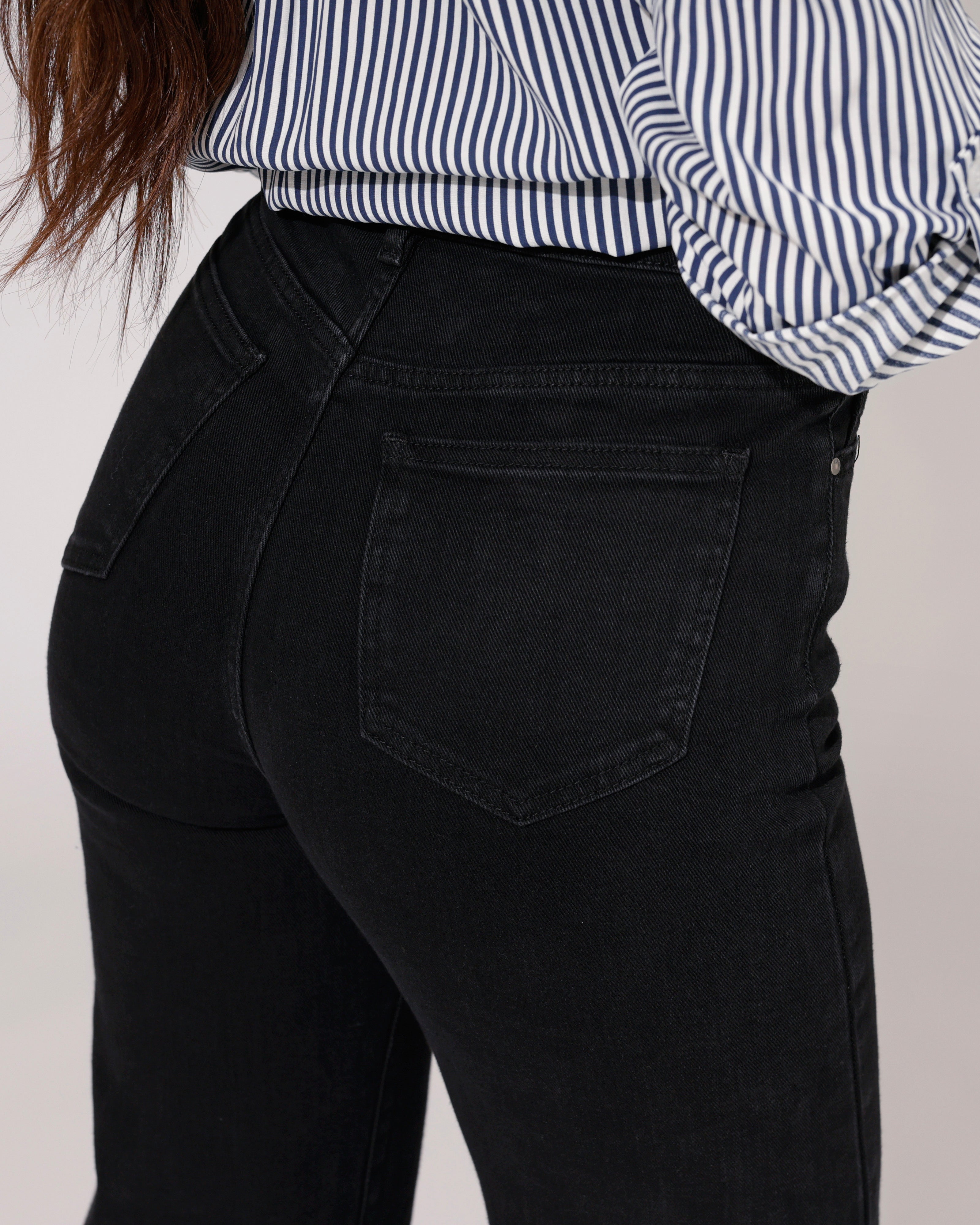 Hello Miss | Wide leg jeans Jamie-5 Zwart
