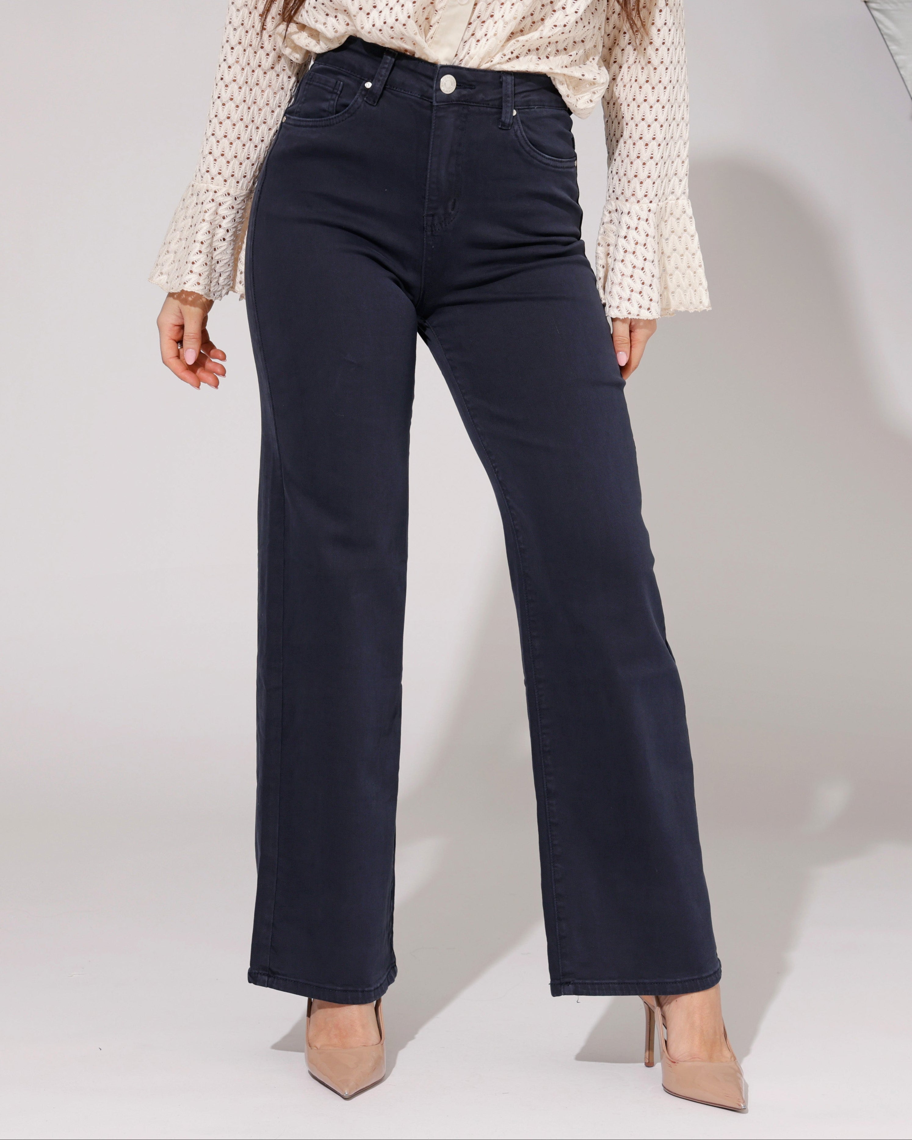 Goodies | Wide leg jeans Es-3 Donkerblauw
