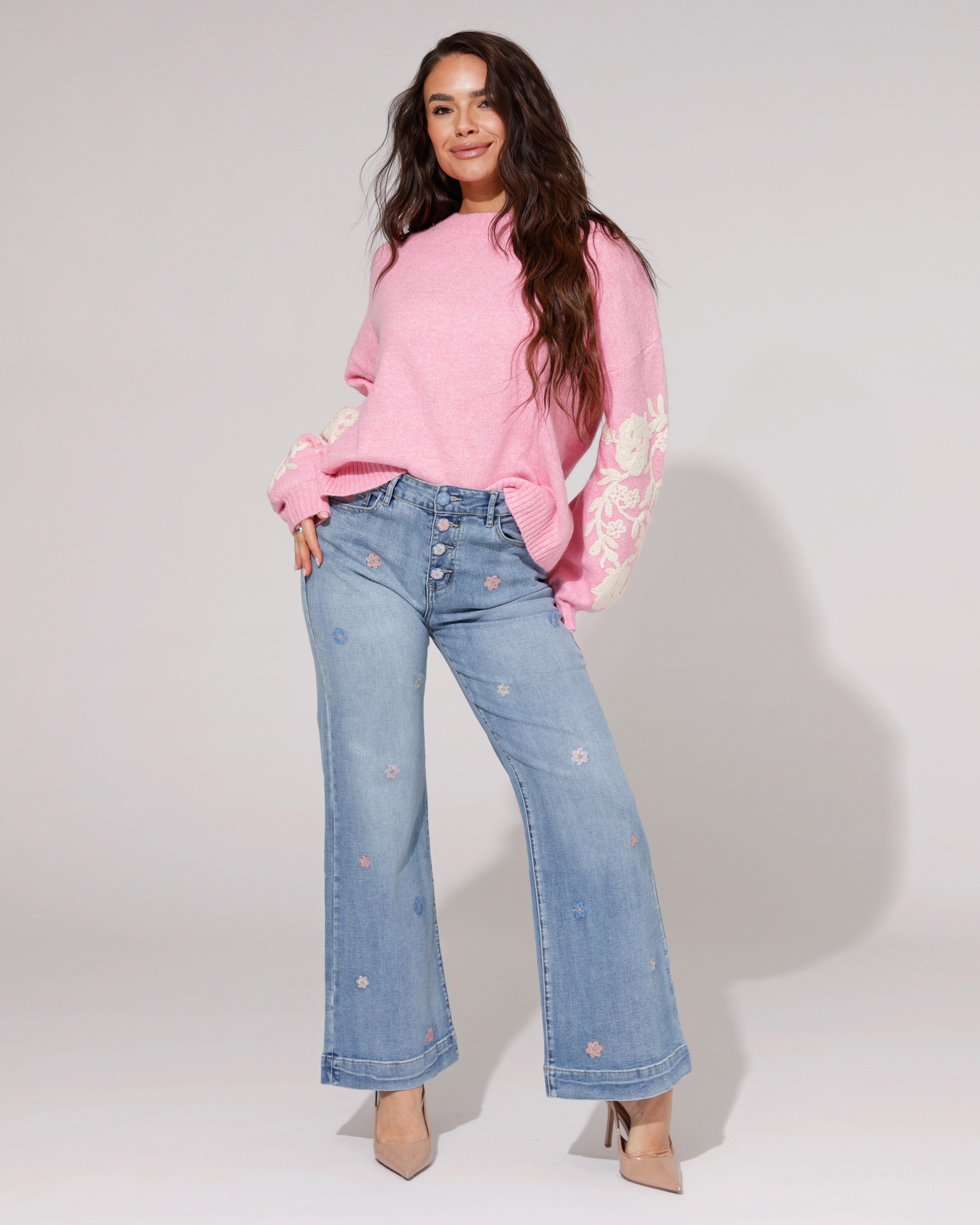 ZAC & ZOE | Wide leg jeans Flowery Blauw