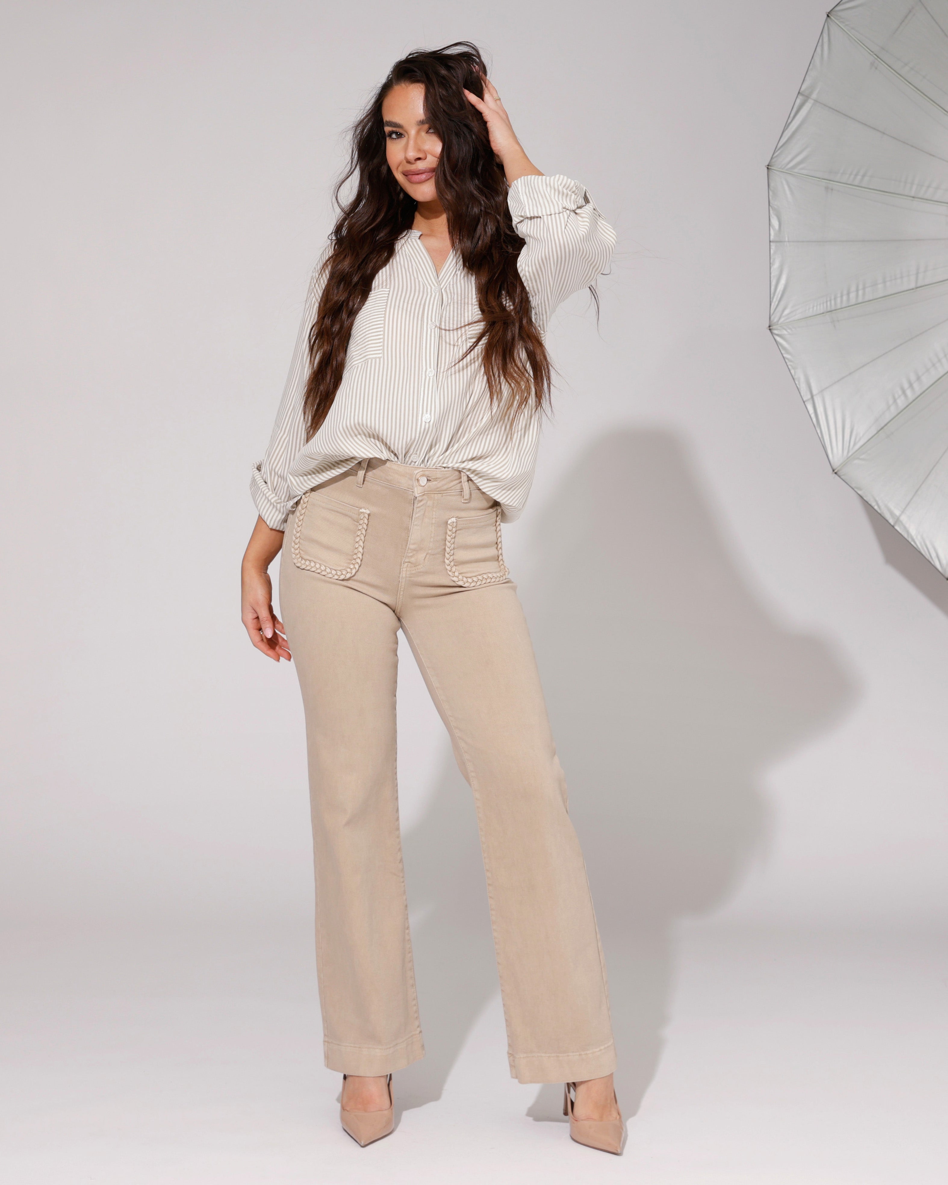 Folyrose | Wide leg jeans Elles-G Zand
