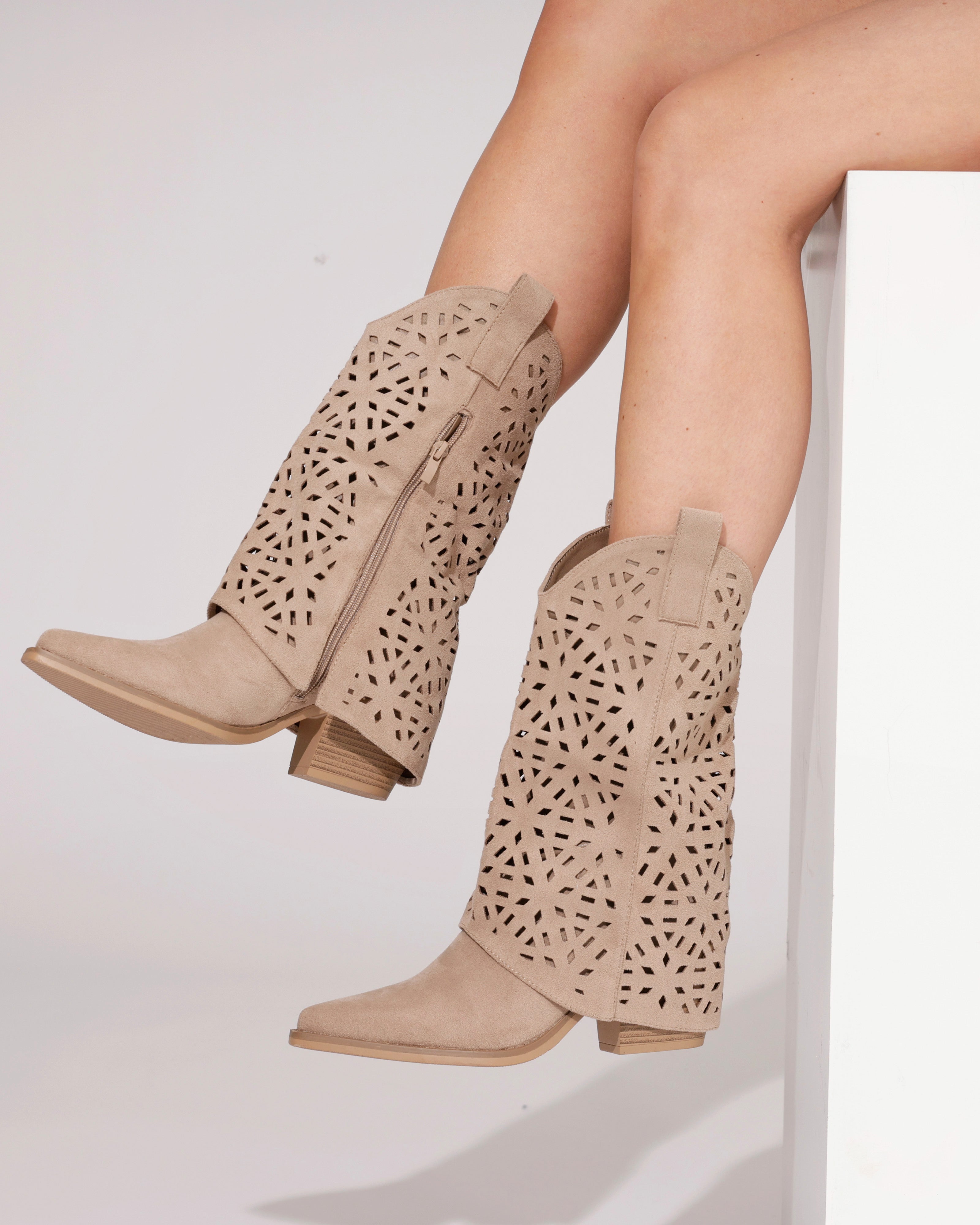 Cowboylaars Kaylee Taupe