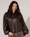 Leatherlook blouse Jolene Bruin