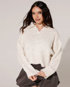 Gebreide trui met kraag Ivana Beige