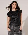 Leatherlook top Revie Zwart