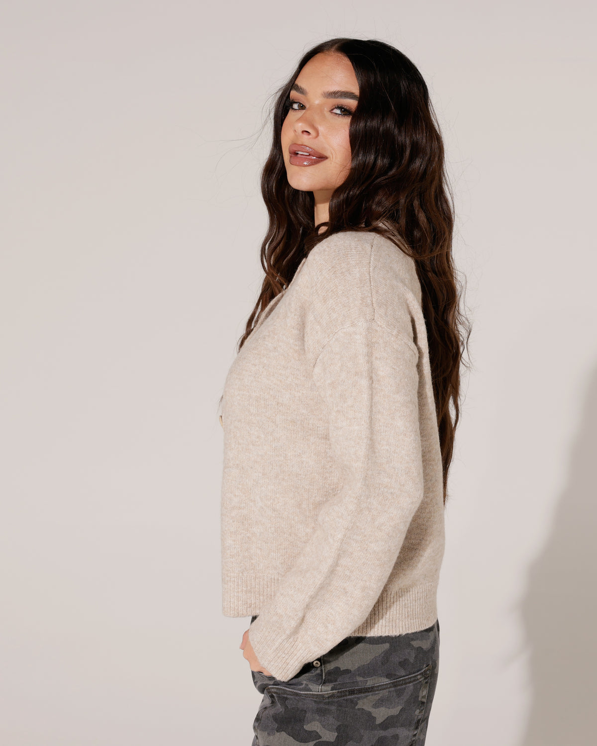Vest met knopen Lisa Taupe
