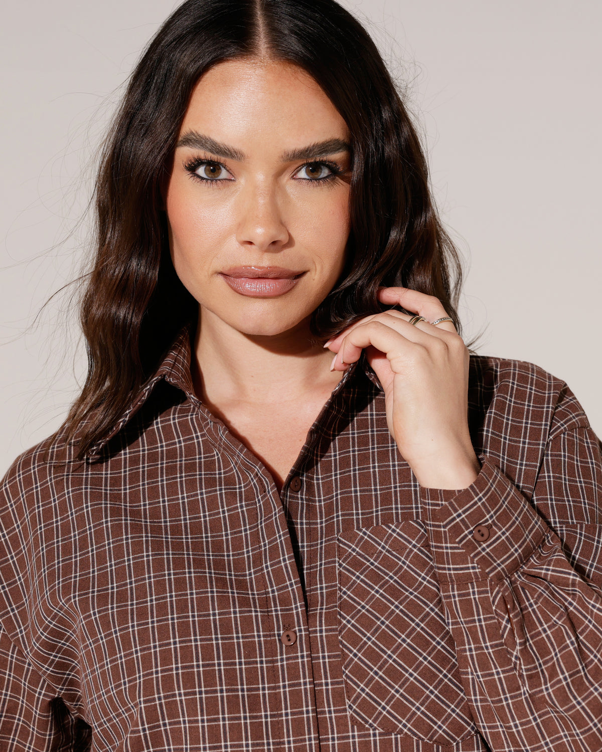 Geruite blouse Eef Bruin