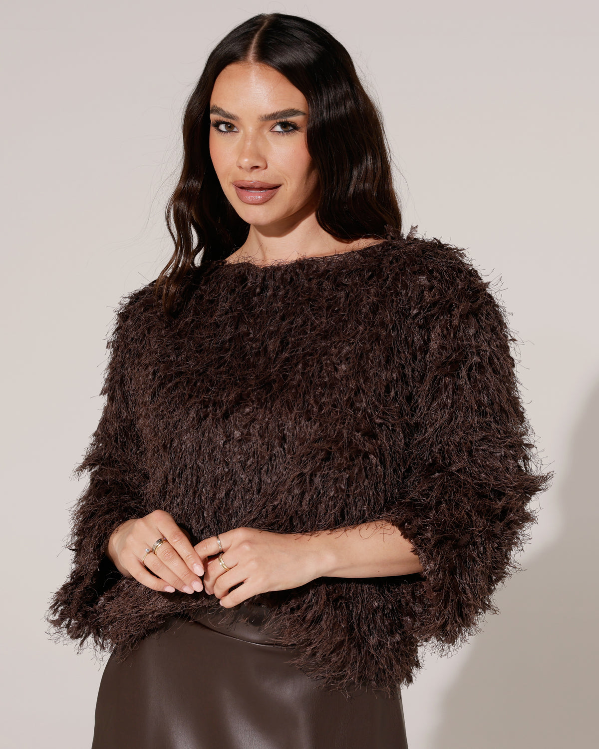 Off-shoulder top Lilly Donkerbruin