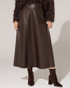 Leatherlook rok Rivana Bruin