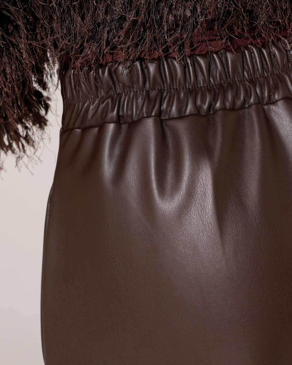 Leatherlook rok Rivana Bruin