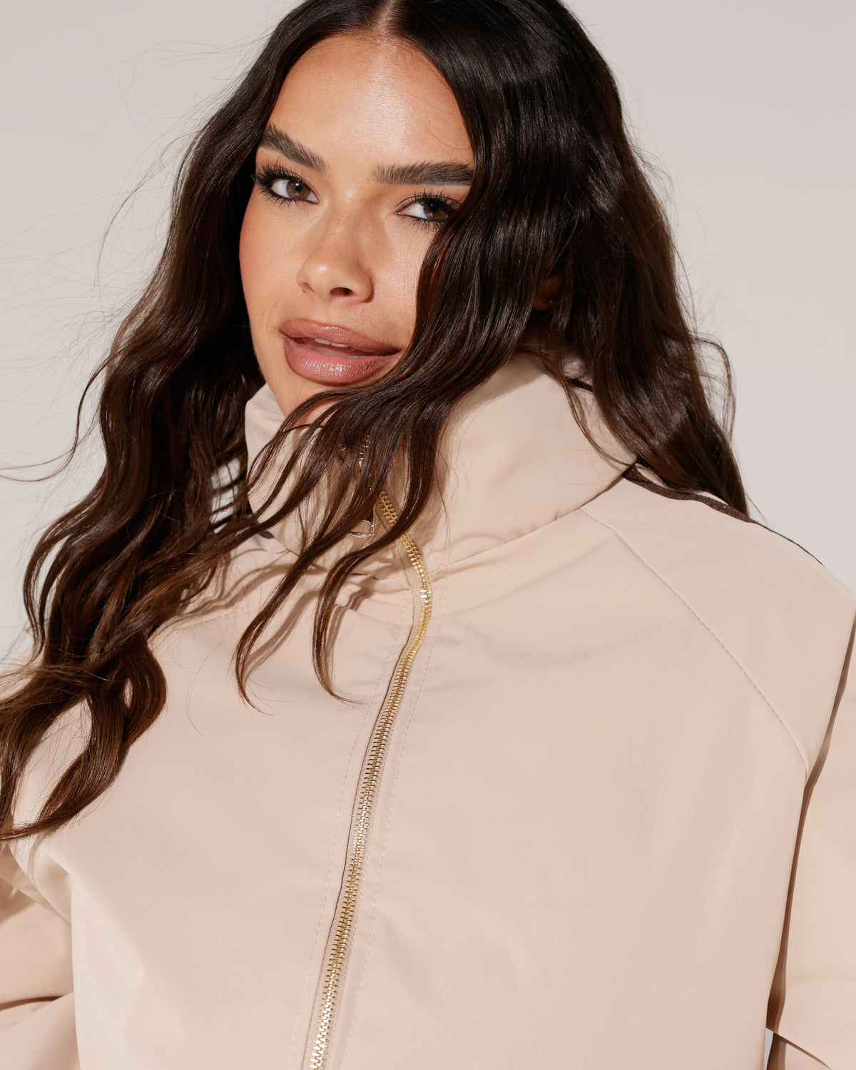 Tussenjacket met strepen Vivey Taupe