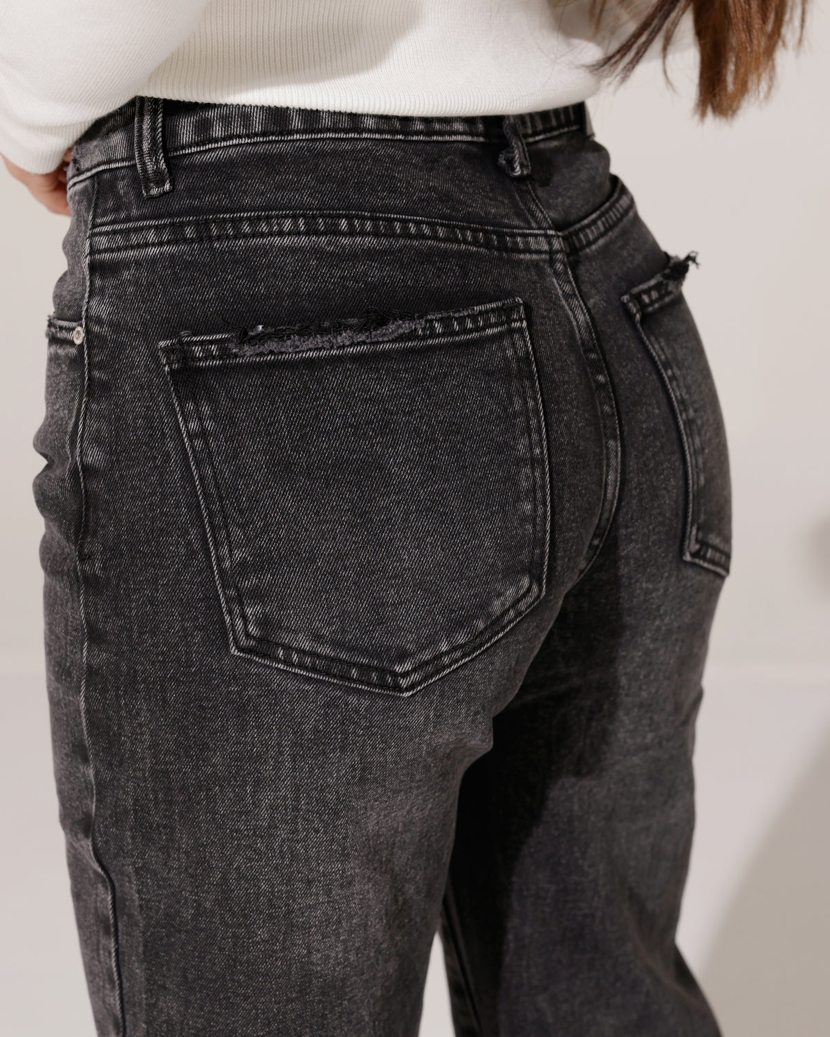 Queen Hearts | Wide leg jeans TALL Misty-2 Donkergrijs