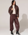 Leatherlook ballon broek Lieve Bordeaux