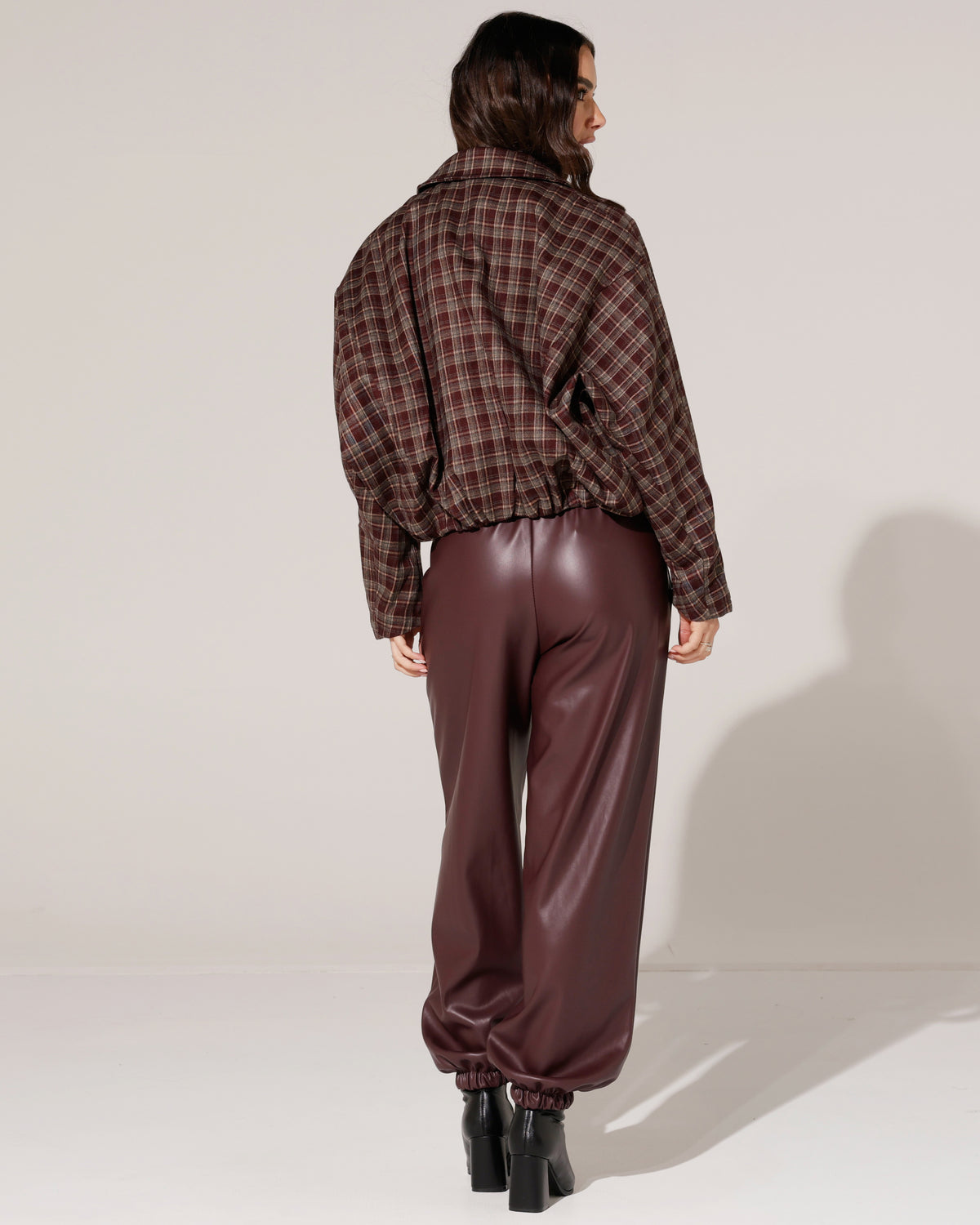 Leatherlook ballon broek Lieve Bordeaux