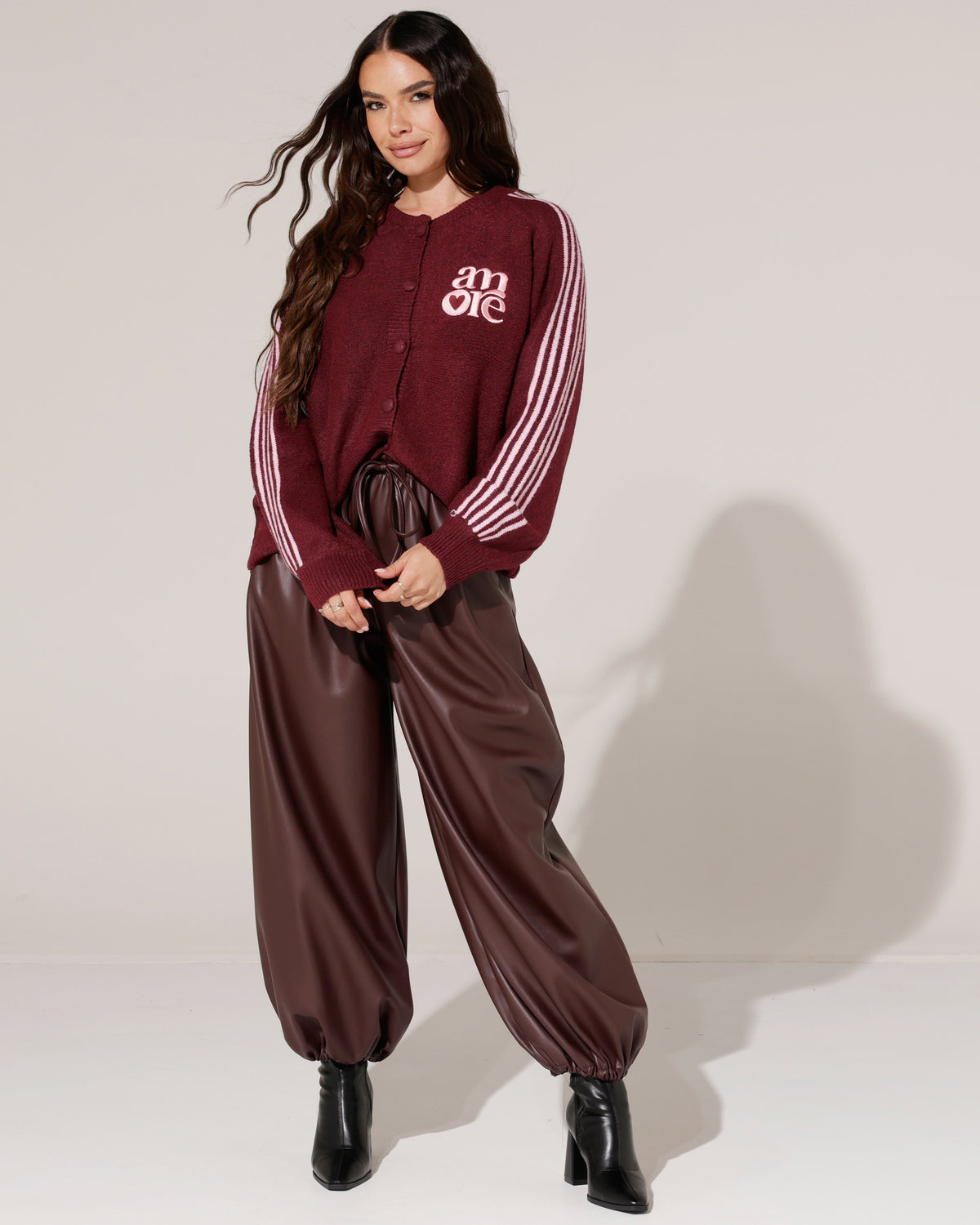Vest met strepen Amore Bordeaux