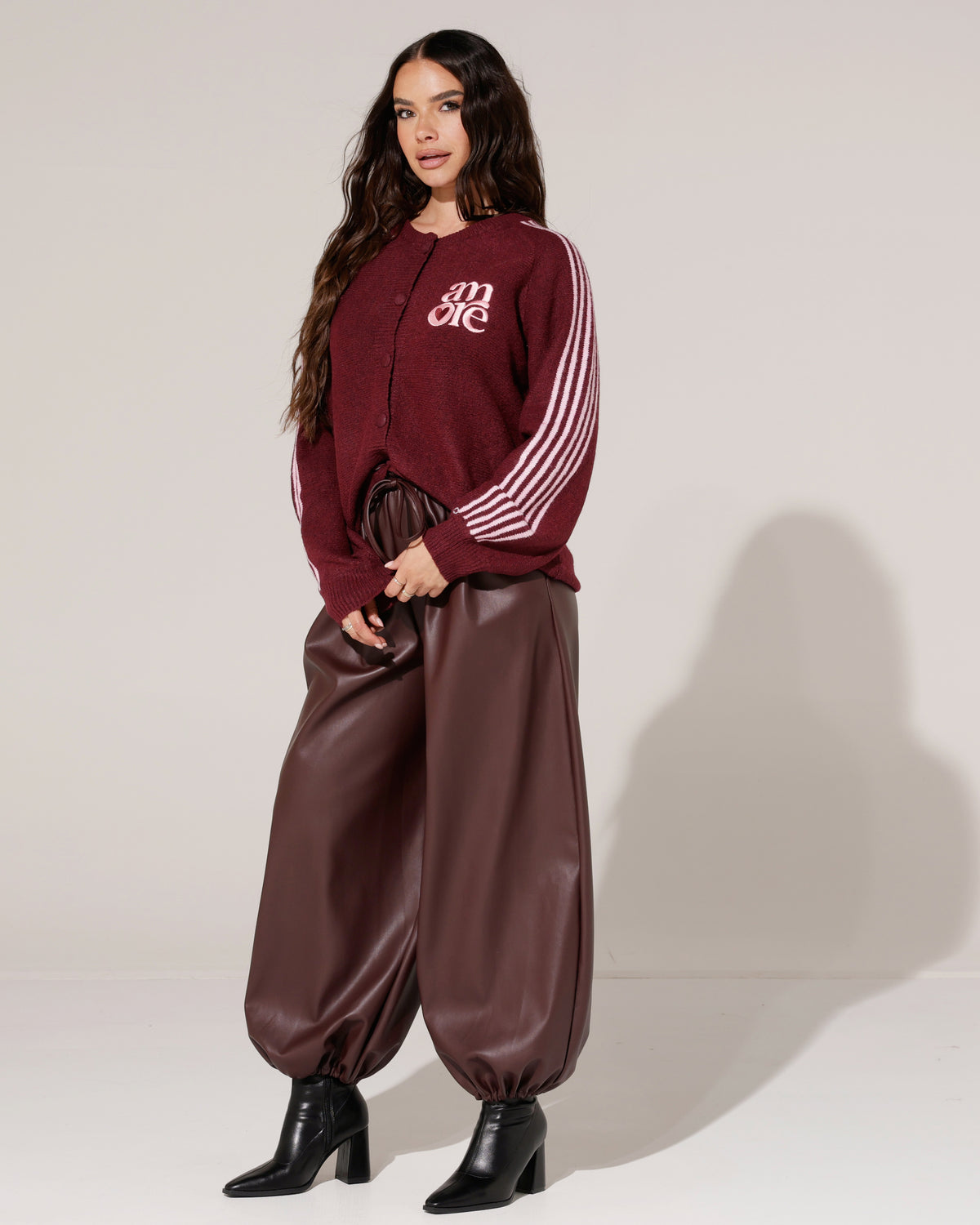 Vest met strepen Amore Bordeaux