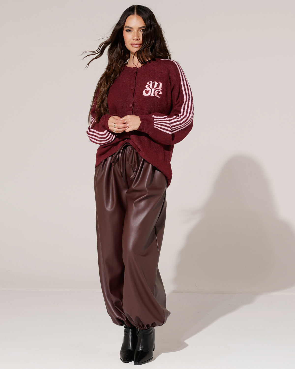 Vest met strepen Amore Bordeaux