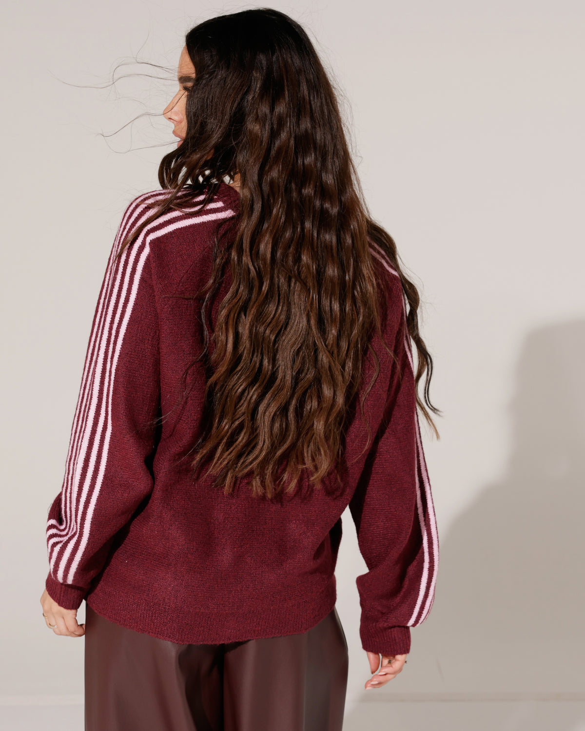 Vest met strepen Amore Bordeaux
