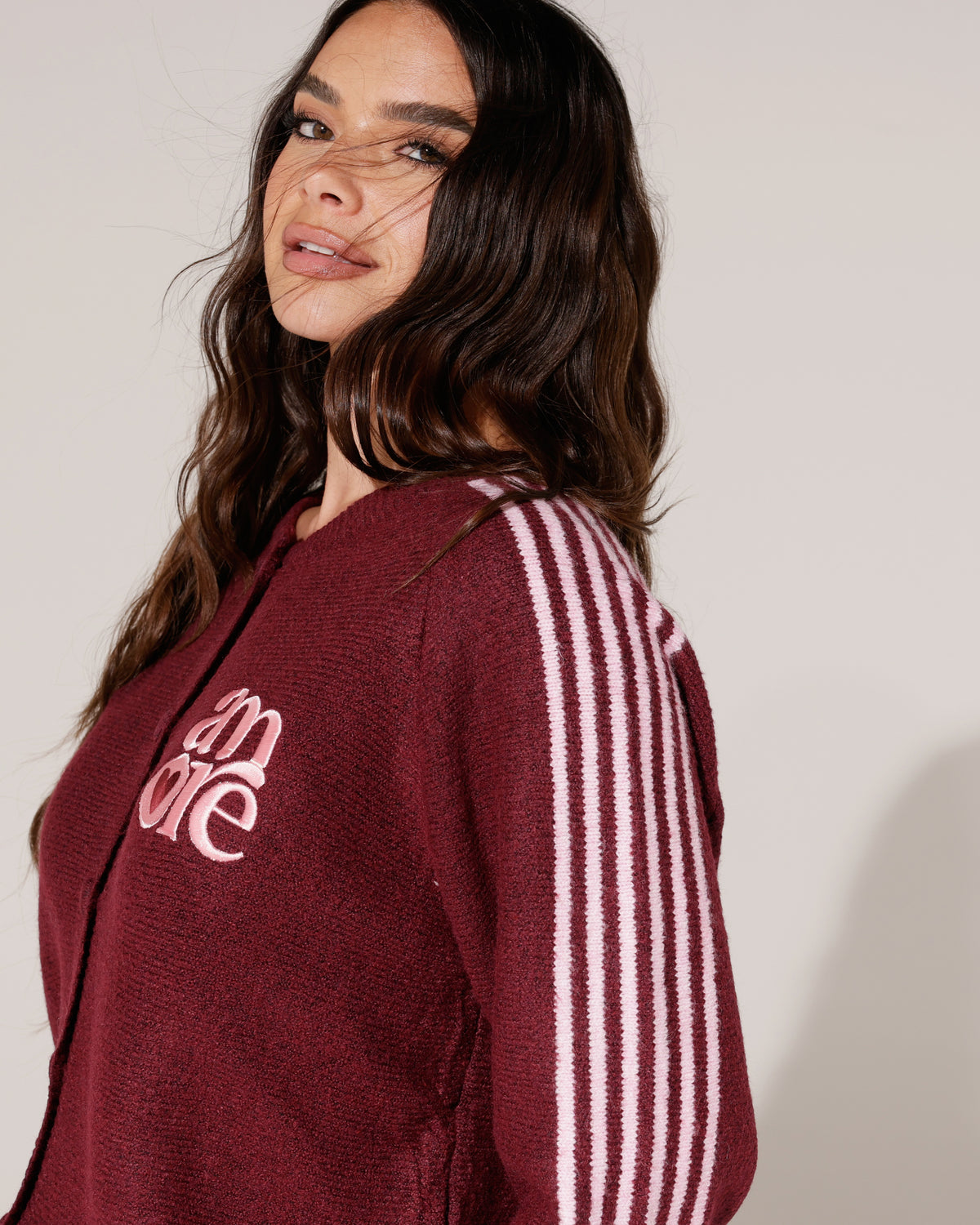 Vest met strepen Amore Bordeaux