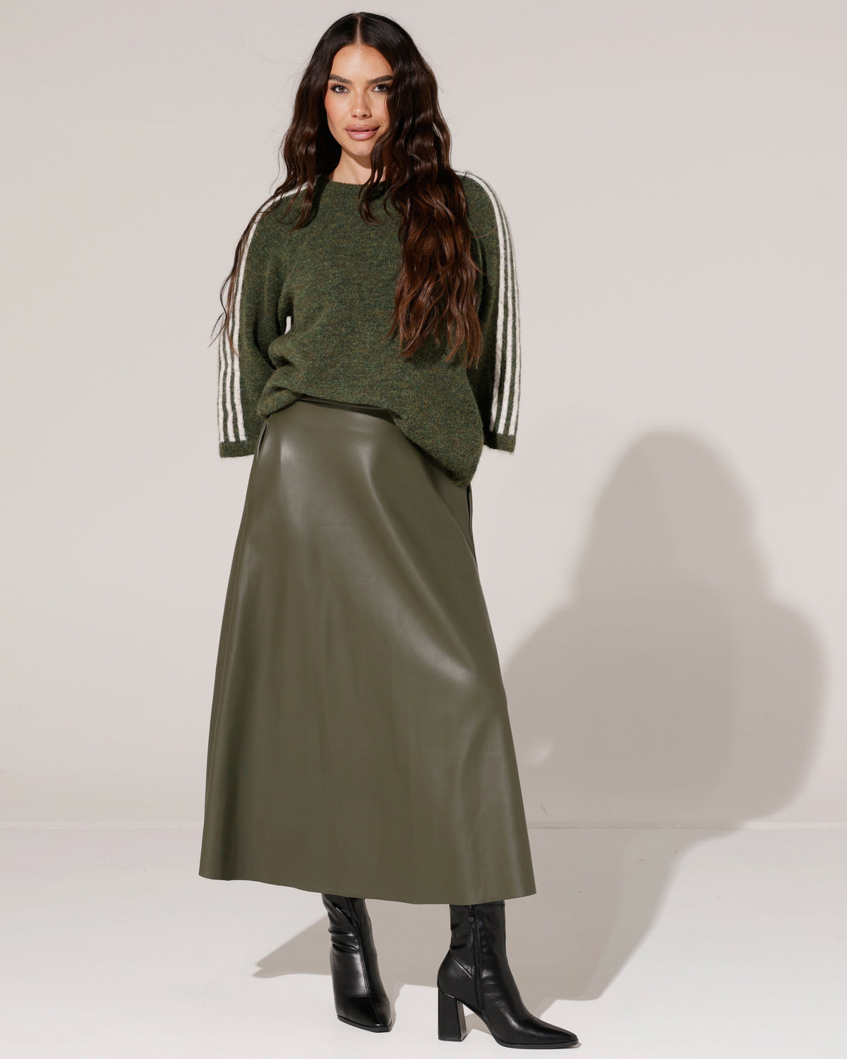 Leatherlook rok Rivana Groen
