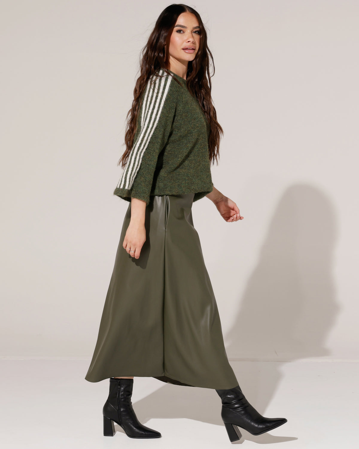 Leatherlook rok Rivana Groen