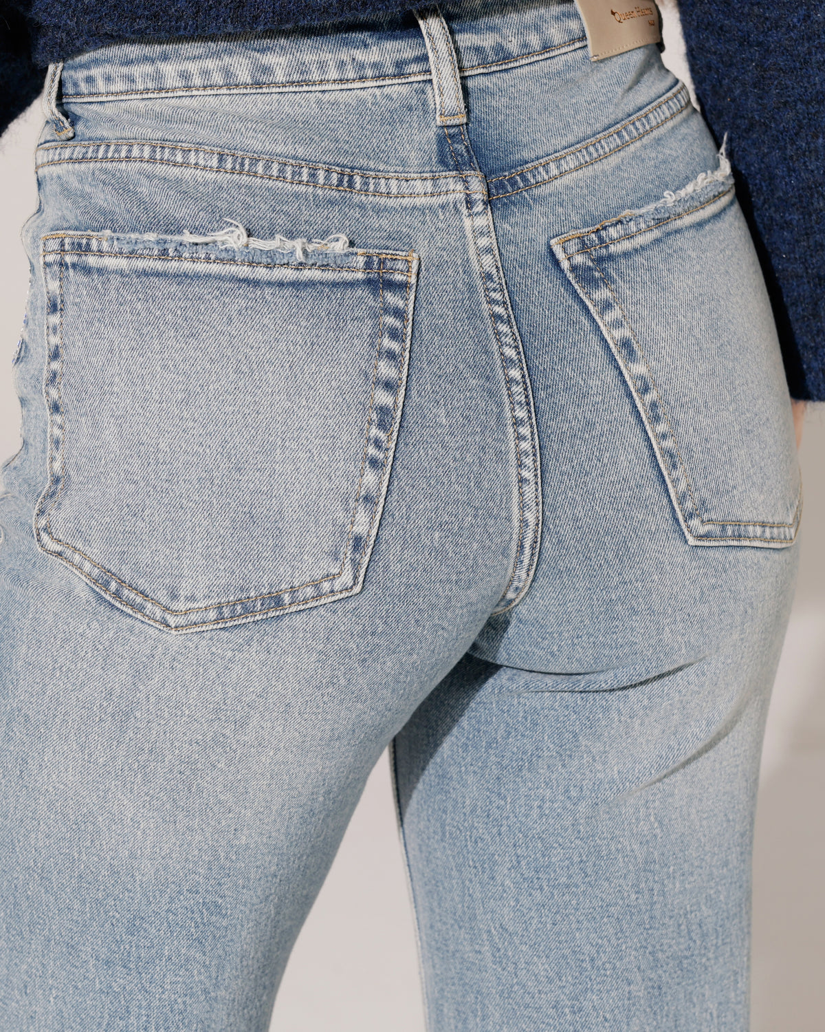 Queen Hearts | Wide leg jeans met strass Yaya Blauw