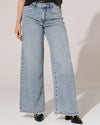 Queen Hearts | Wide leg jeans, Mid waist Vicky-1 Blauw
