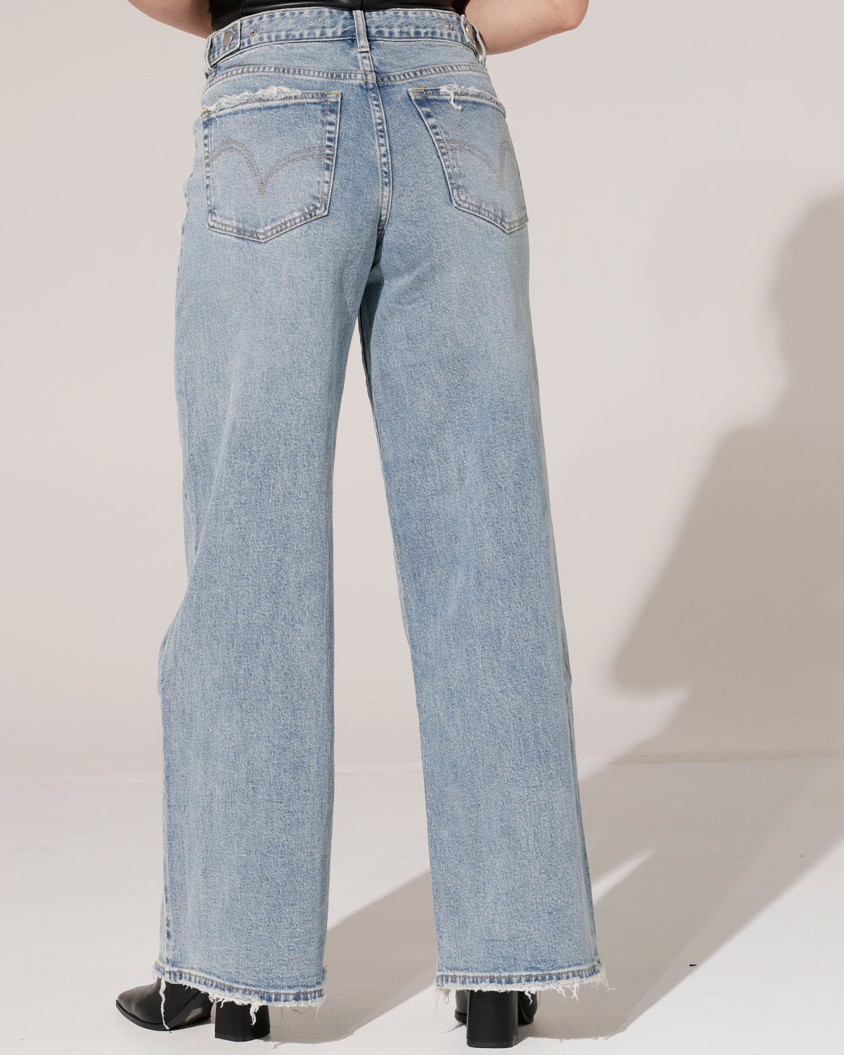 Queen Hearts | Wide leg jeans, Mid waist Vicky-1 Blauw