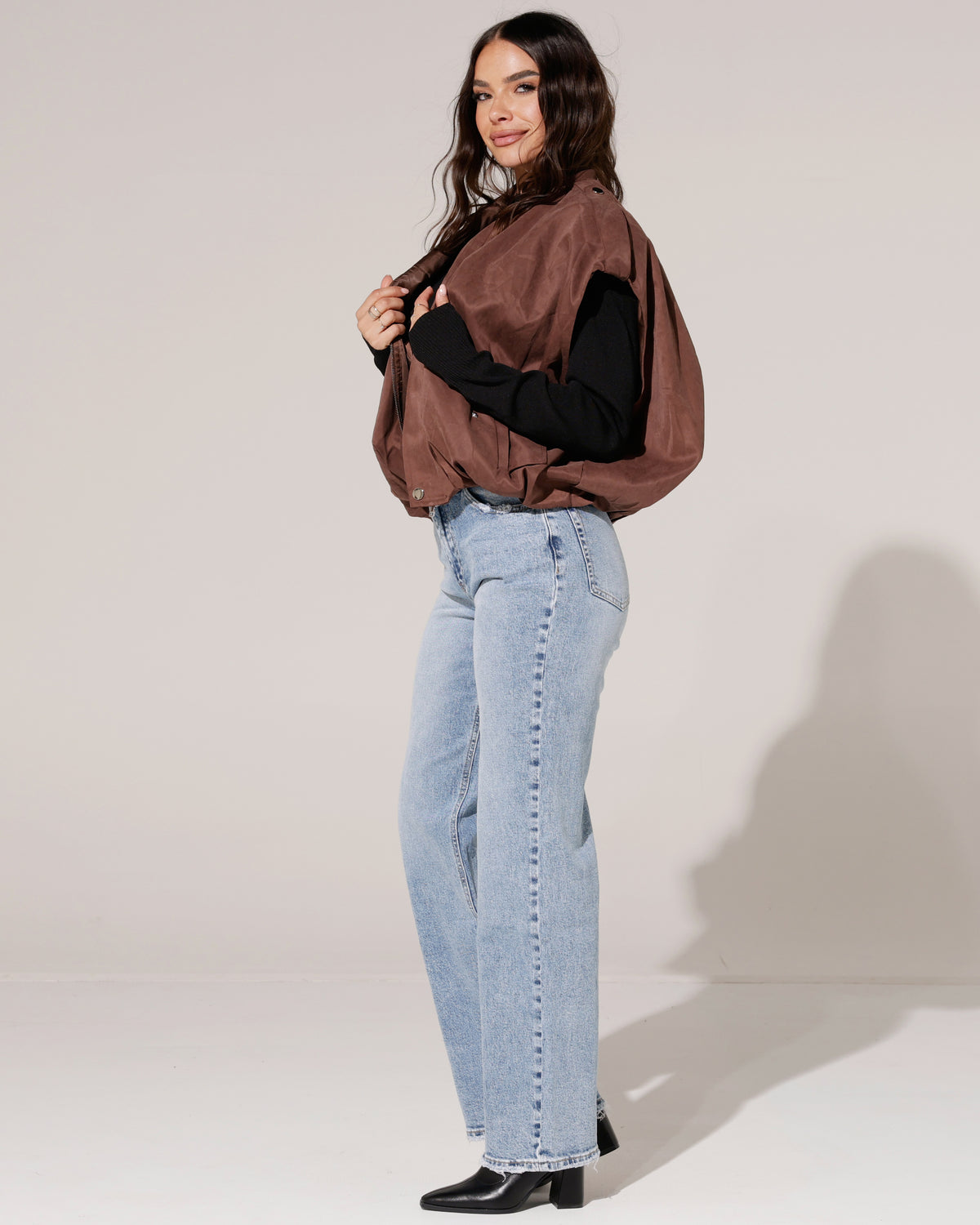 Queen Hearts | Wide leg jeans Pien-3 Blauw
