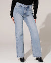 Queen Hearts | Wide leg jeans Pien-3 Blauw