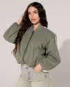 Bomberjacket met strepen Kylie Groen