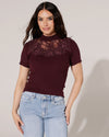 Top met kanten details Lieve Aubergine
