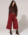 Culotte pantalon met riem Lynn Bordeaux