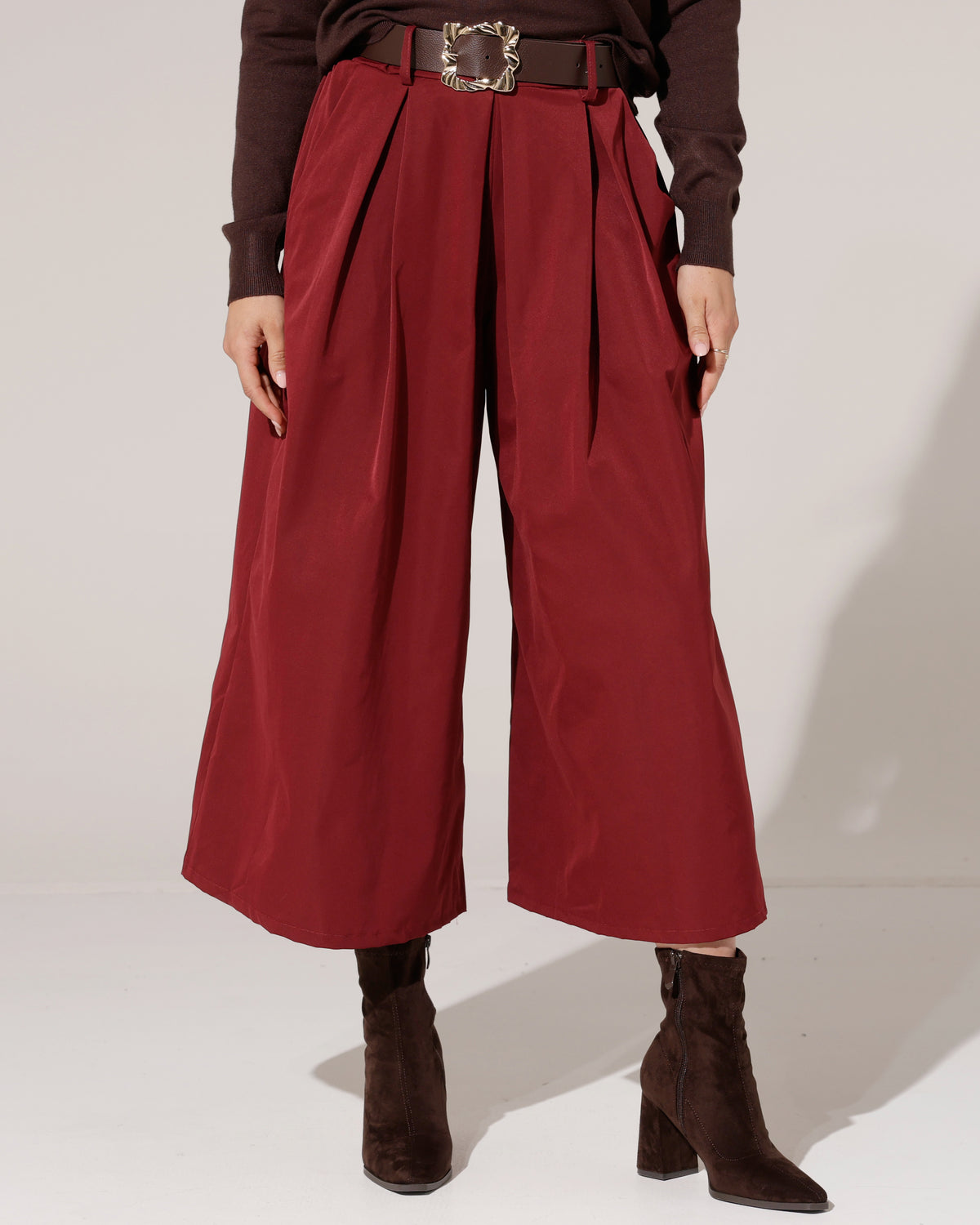Culotte pantalon met riem Lynn Bordeaux