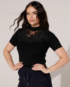 Top met kanten details Lieve Zwart