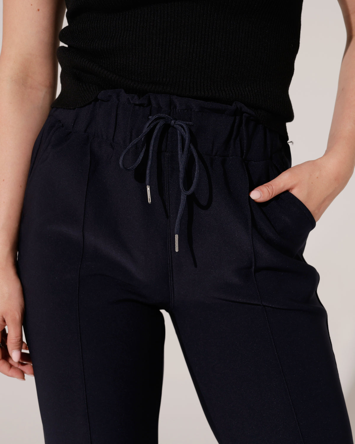 Rechte travelstof broek Zaza Donkerblauw