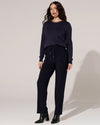 Rechte travelstof broek Zaza Donkerblauw