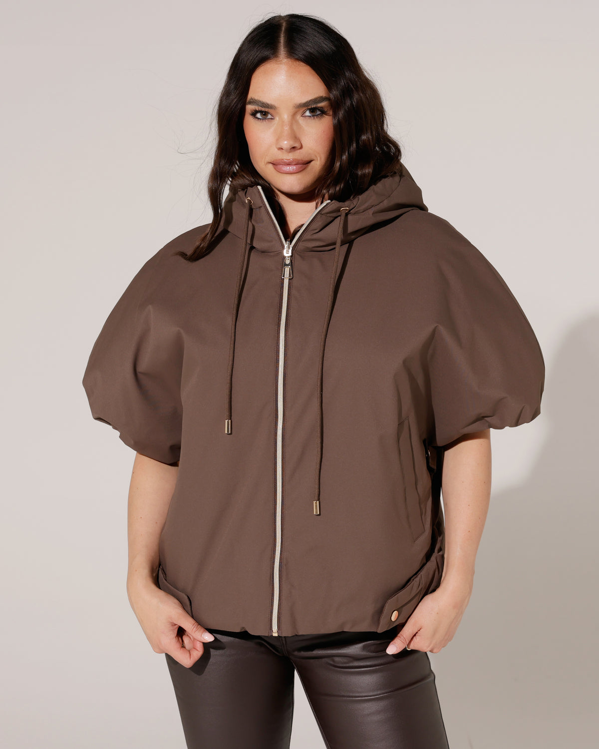 Jacket met capuchon Sammy Donkerbruin