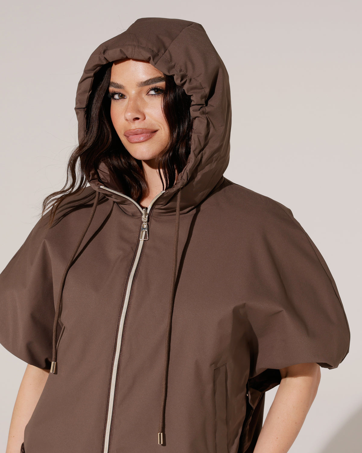 Jacket met capuchon Sammy Donkerbruin
